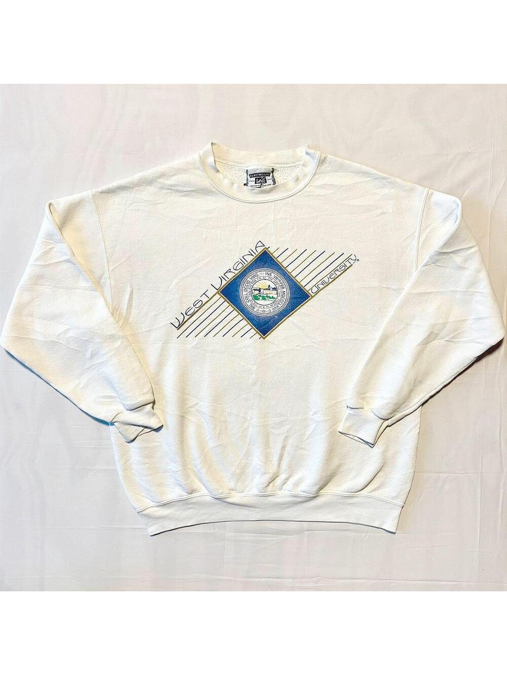 VTG 90s West Virginia University WVU Crewneck Sweatshirt Lee Heavyweight